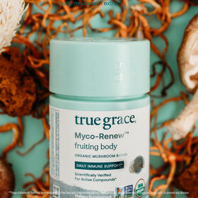 True Grace Myco-Renew Mélange Champignon bouteille recyclable