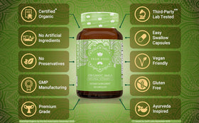 True Veda Amla capsules avec label USDA Organic