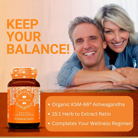 True Veda Ashwagandha KSM-66 Bio 60 capsules avec étiquette