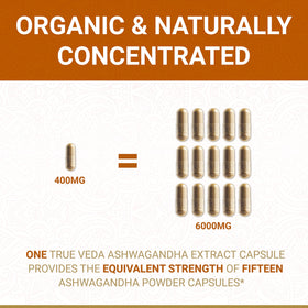 True Veda Ashwagandha KSM-66 Bio 60 capsules côté