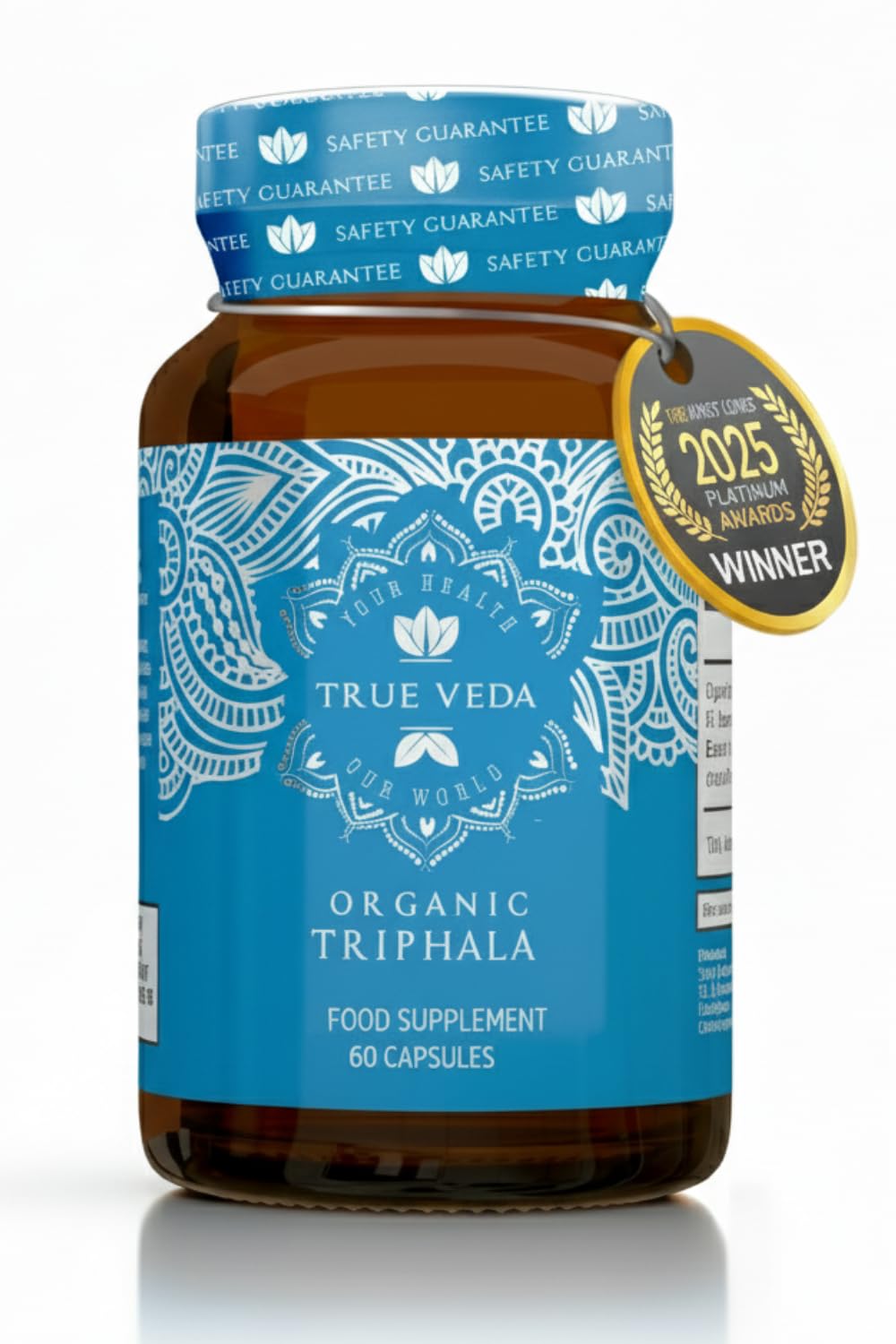 True Veda Triphala Poudre Bio 60 Capsules Végétales vue de face