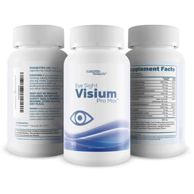 True You Health Eye Sight Visium Pro Max capsules with a glass of water