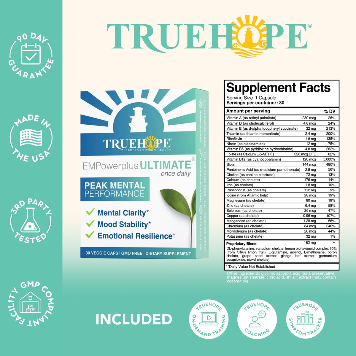 Truehope EMPowerplus Ultimate Strength ingrédients listés