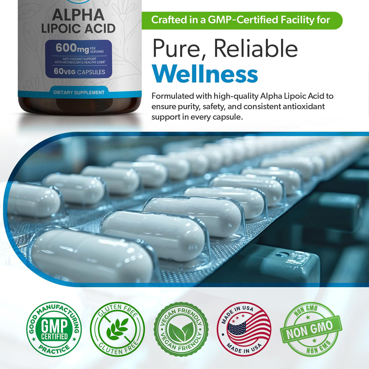 TRUEMED Acide Alpha-Lipoïque 600 mg capsules côtés