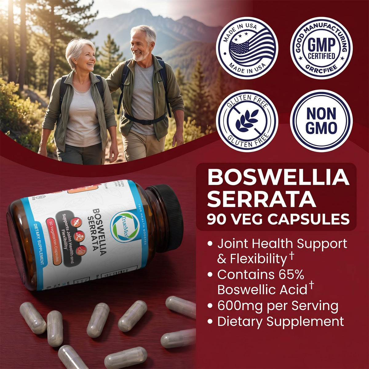 TRUEMED Boswellia Serrata capsules in a hand
