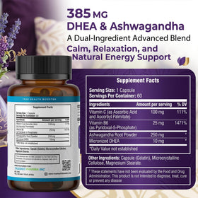 TRUEMED DHEA & Ashwagandha 385mg 60 capsules végétales côté