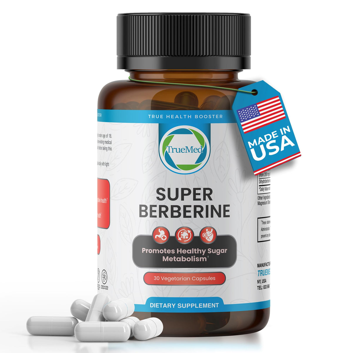 TRUEMED Super Berberine 250mg et Cannelle de Ceylan 4000mg, vue de face