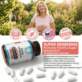 TRUEMED Super Berberine ingrédients naturels sur une table