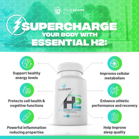 TrueShape Nutrition Tablette effervescente H2 dans un verre d'eau