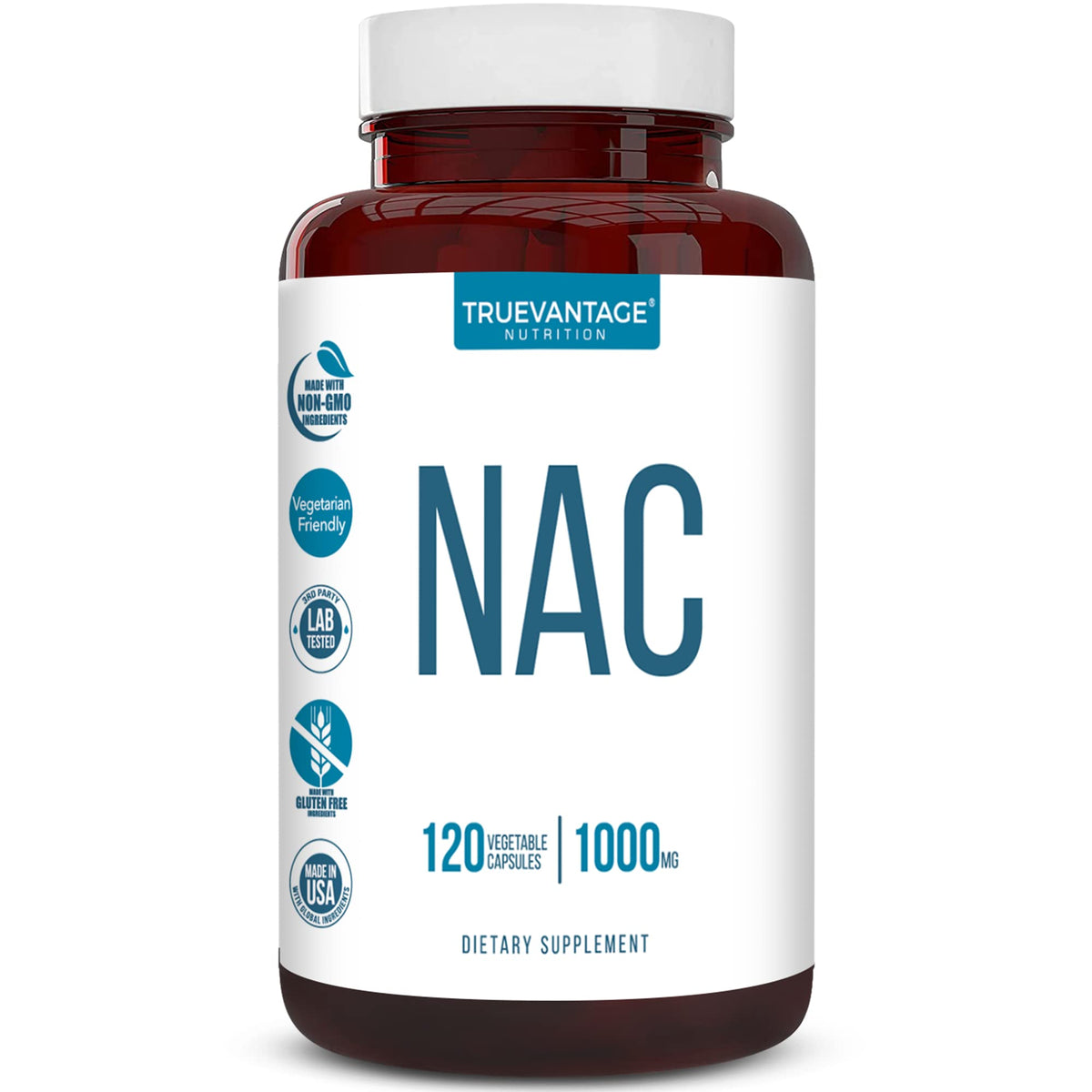 Truevantage NAC 1000 mg complément alimentaire en capsules, vue de face