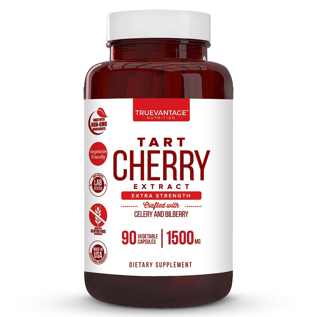 Truevantage Nutrition Extrait de Cerise Acide 90 Capsules vue de face