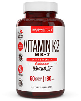 Truevantage Nutrition Vitamine K2 MK-7 180 mcg Capsule Végétale, face avant