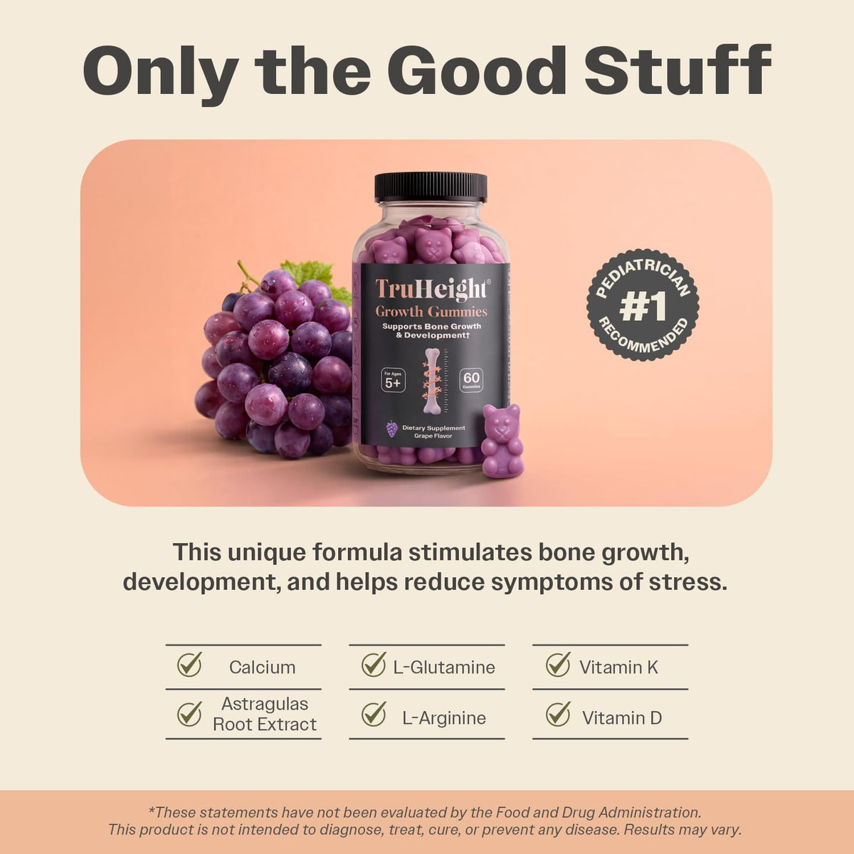 TruHeight Gummies de Croissance 365g à l'intérieur du pot