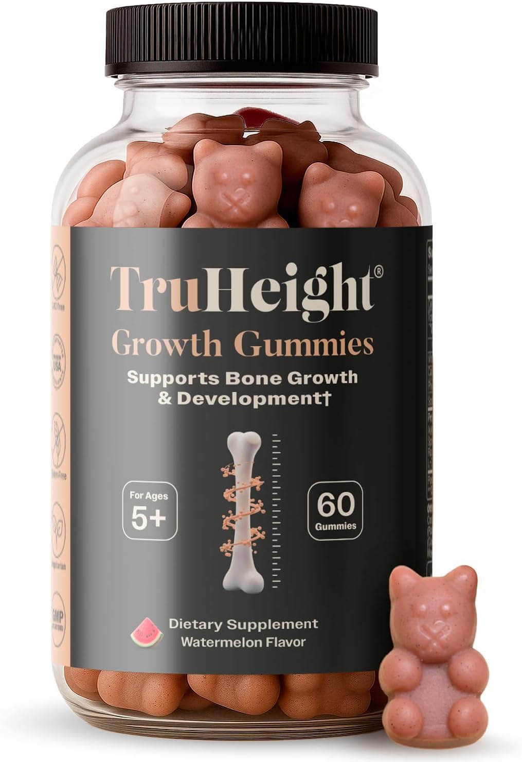TruHeight Gummies de Croissance à la Pastèque, vue de face