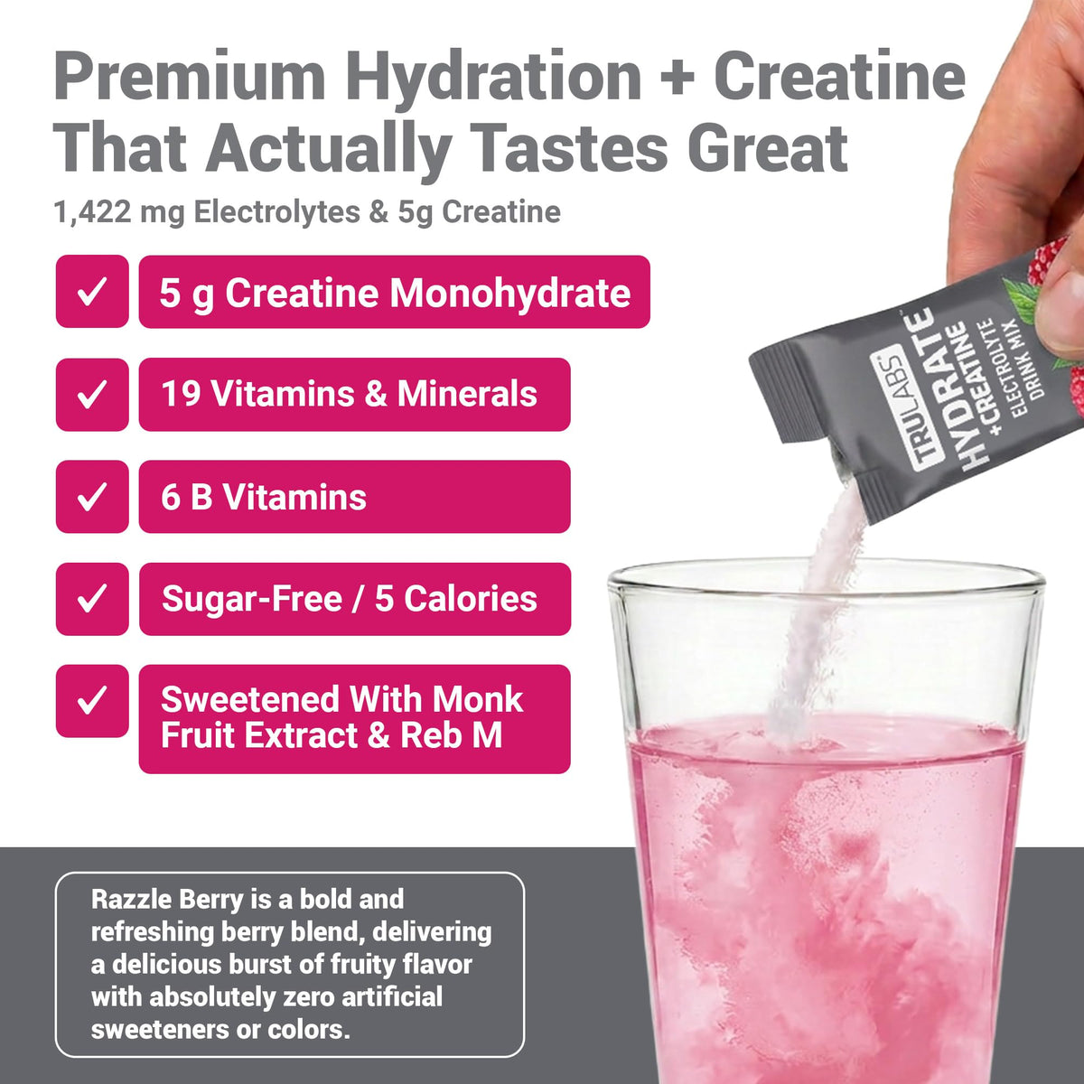 TRULABS Hydrate stick individuel avec créatine et électrolytes