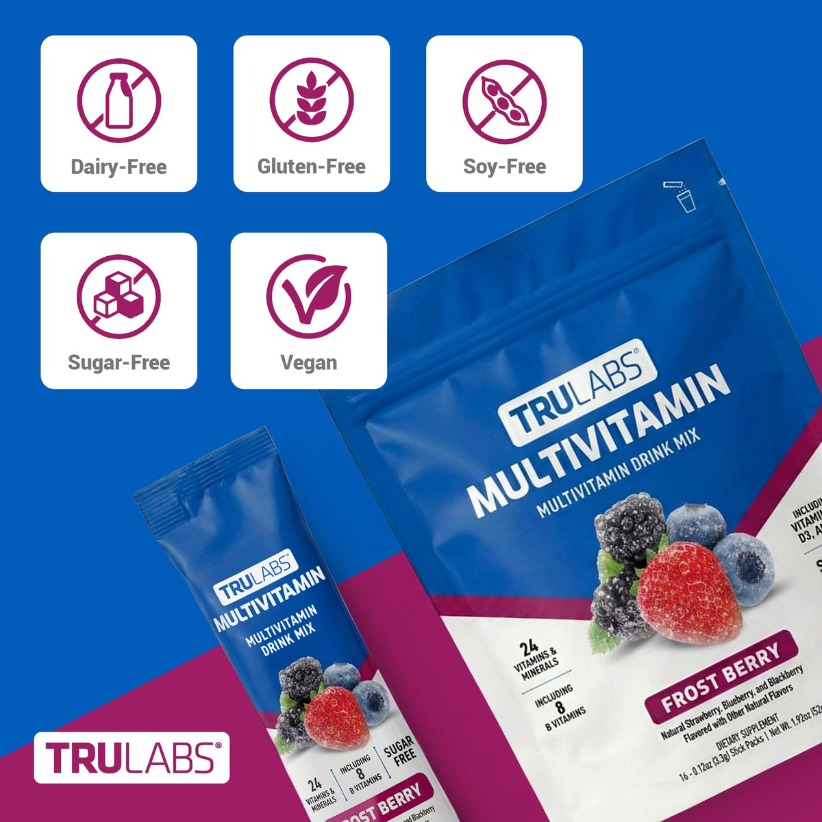 TRULABS Mélange de Multivitamines en poudre, préparation facile