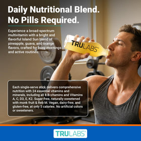 TRULABS Mélange de Multivitamines Saveur Island Sun vue arrière du paquet