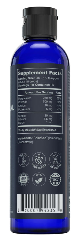 TRULIFE NATURALS Complexe de Minéraux Trace 372g en action dans un verre d'eau