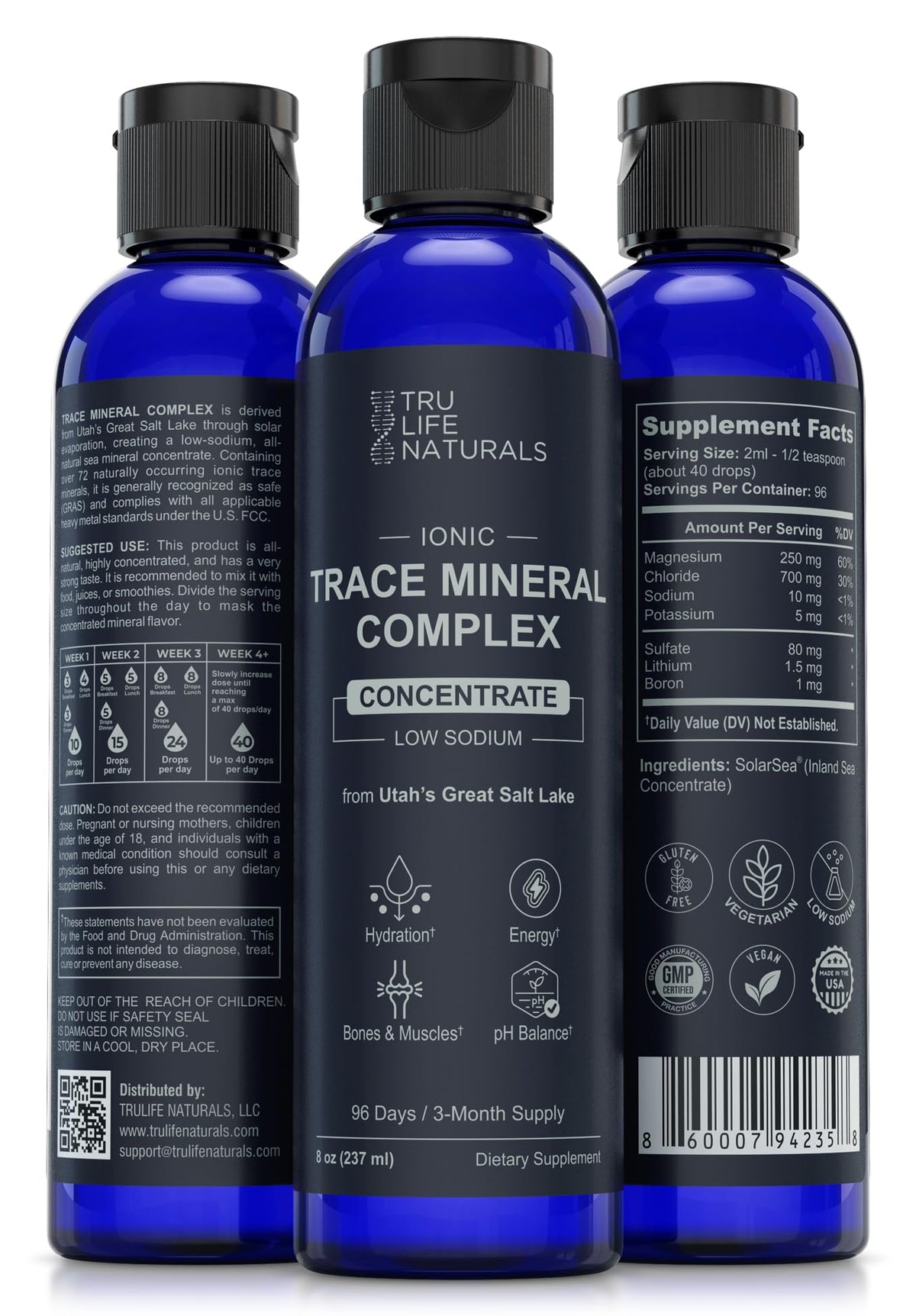 TRULIFE NATURALS Complexe de Minéraux Trace 372g étiquette