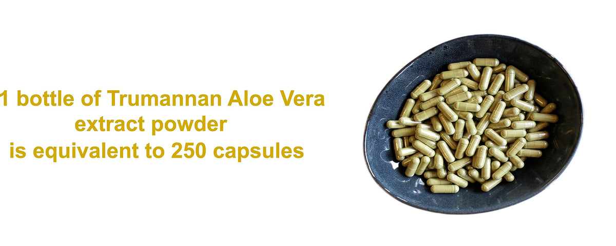 Trumannan Poudre d'Extrait d'Aloe Vera 40% Acemannan 91g en utilisation