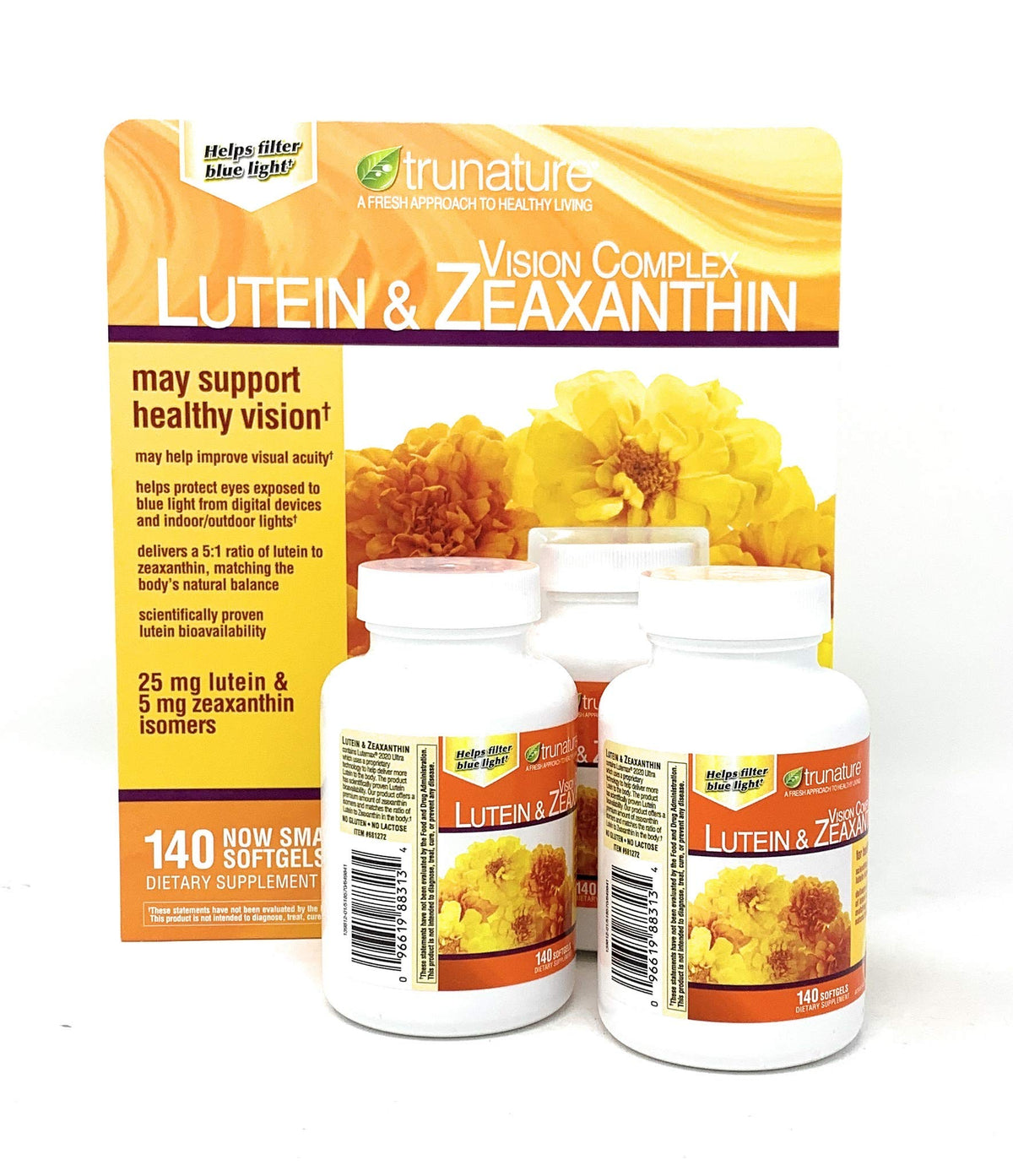 TruNature Complex Lutein and Zeaxanthin 3 pack side view
