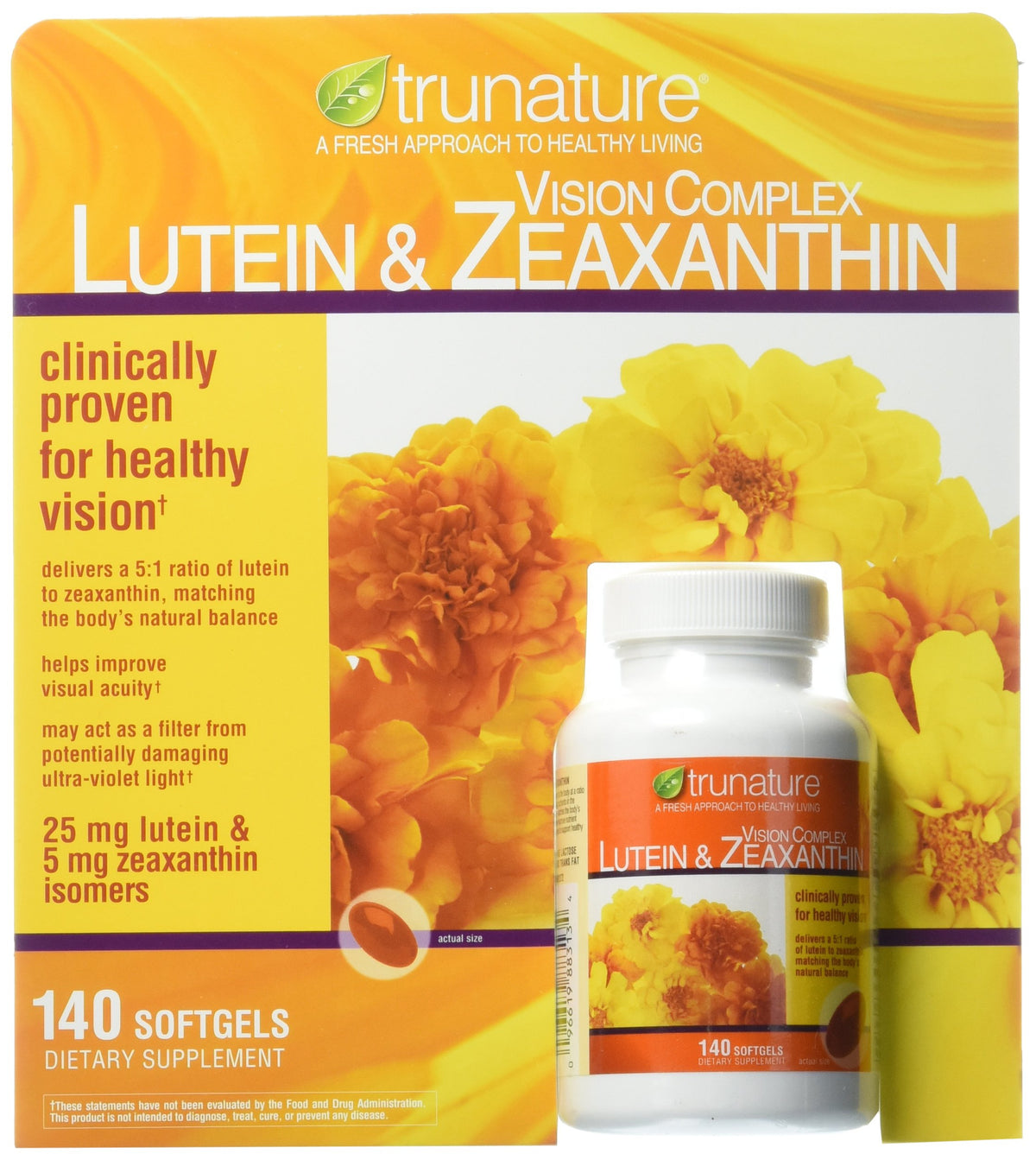 TruNature Complex Lutein et Zeaxanthin 140 gélules souples en boîte