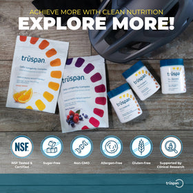TRŪSPAN Spermidine 10mg Capsules avec arrière-plan de bien-être