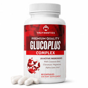 TRUTHENTICS GlucoPlus 60 capsules vue de face avec étiquette