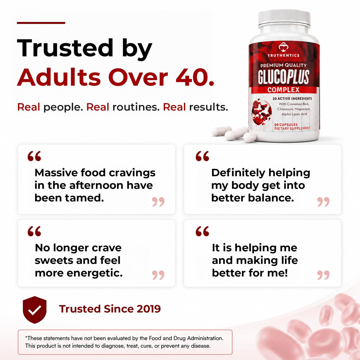 TRUTHENTICS GlucoPlus prise de vue avec des légumes frais