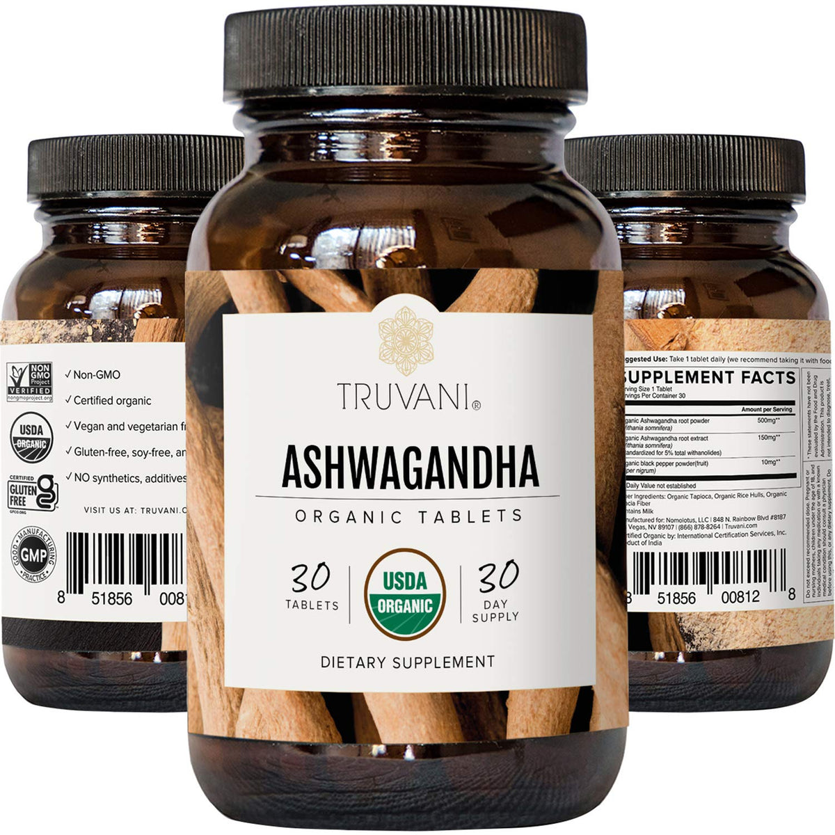Truvani Ashwagandha Bio capsules dans un bol