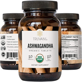 Truvani Ashwagandha Bio capsules dans un bol