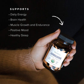 Truvani Ashwagandha Bio étiquette avec ingrédients