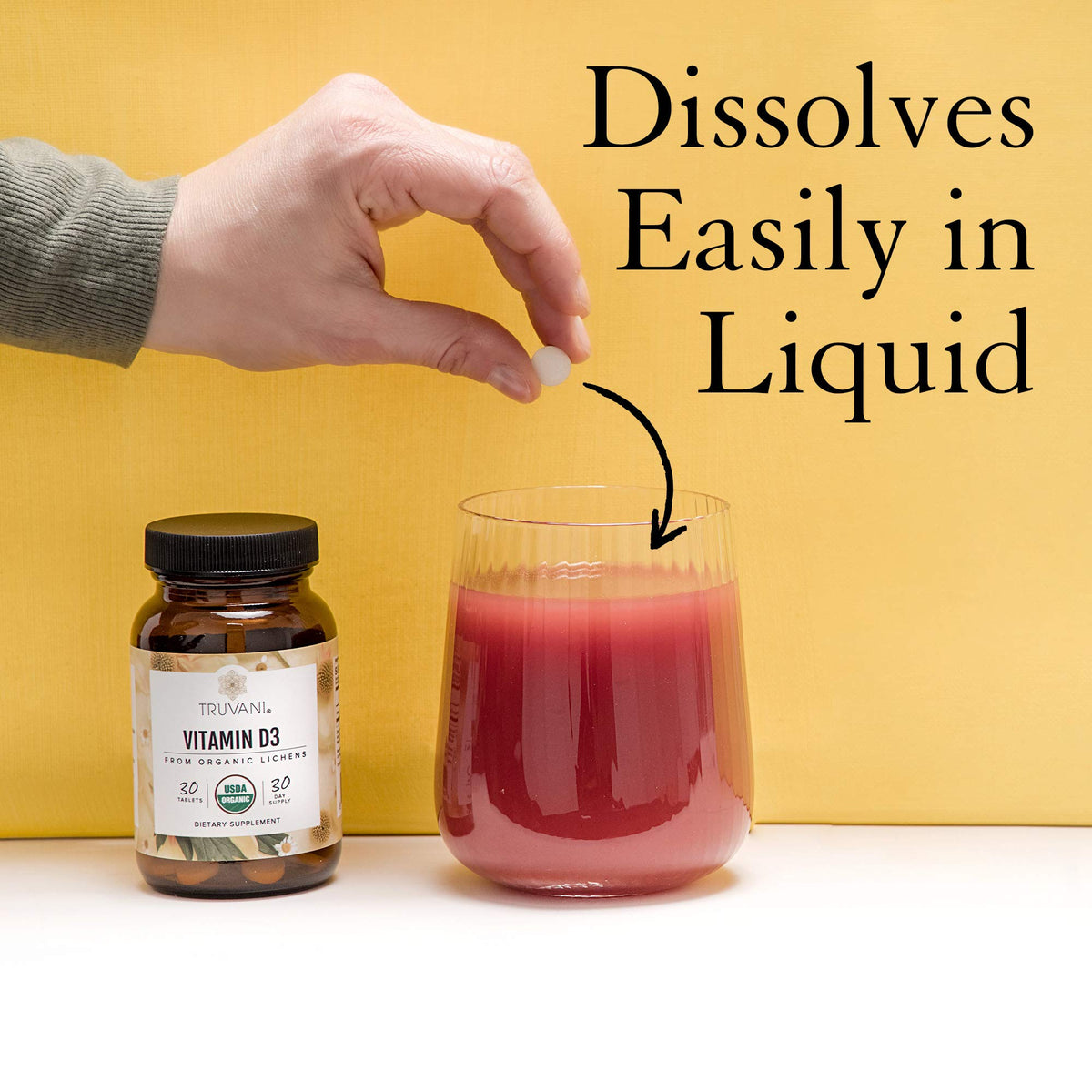 Truvani Vitamine D3 comprimés avec lichen biologique
