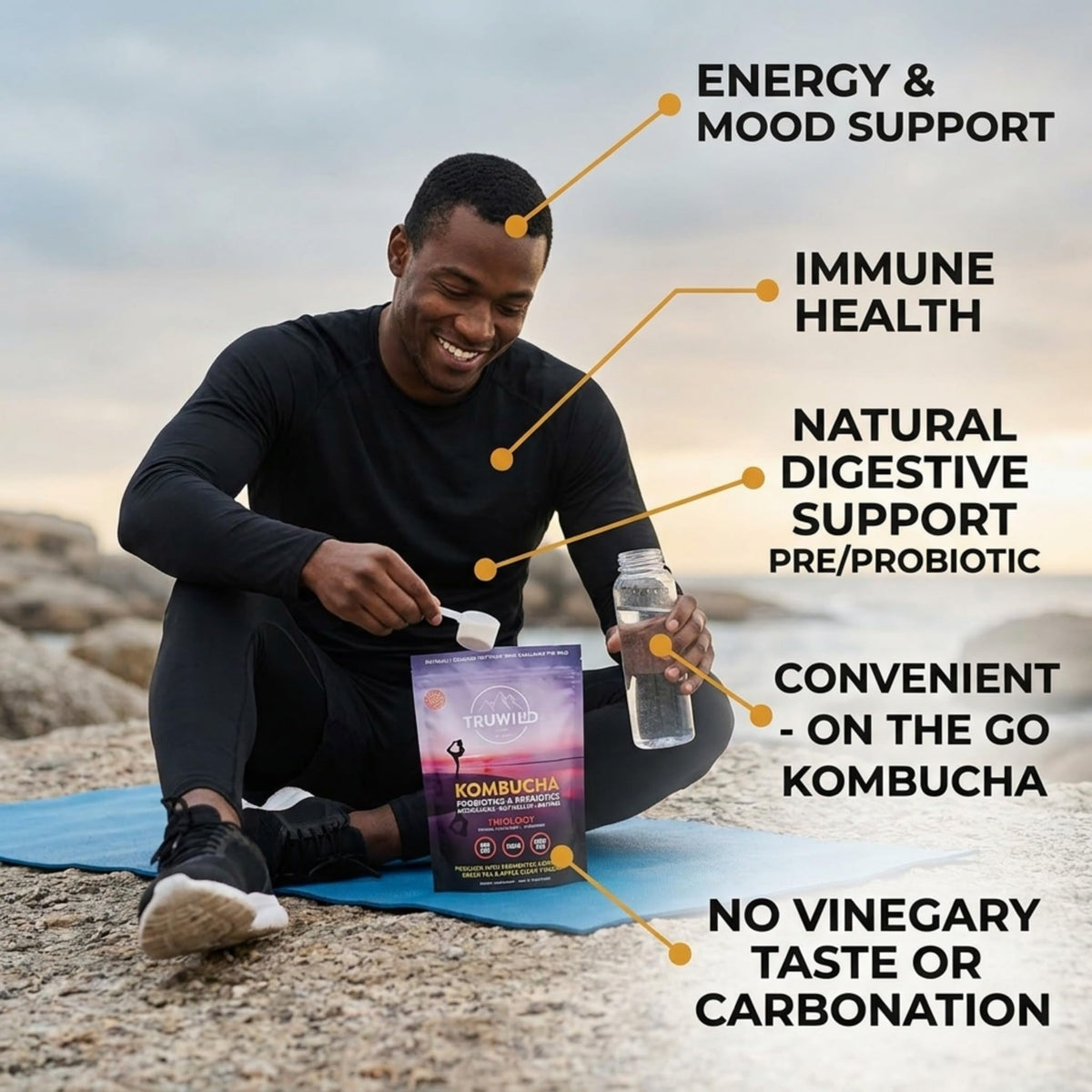 TruWild Poudre de Kombucha Naturelle en préparation