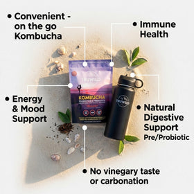 TruWild Poudre de Kombucha Naturelle mélange dans un verre