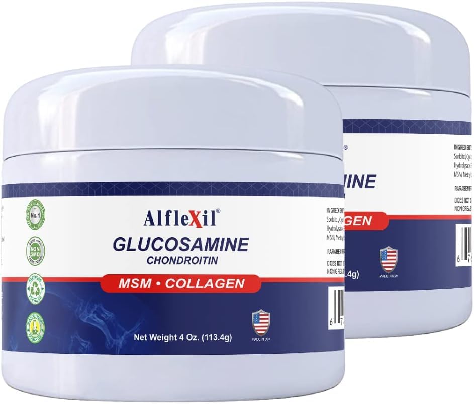 Tube de crème Alflexil de 4 oz avec étiquette et ingrédients visibles