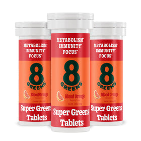 Tube de tablettes effervescentes 8G Supergreens saveur orange sanguine
