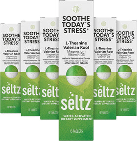 Tube de tablettes effervescentes Seltz L-Théanine vue de face