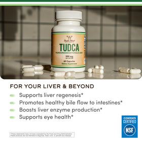 TUDCA 500mg Double Wood Supplements, capsules ouvertes