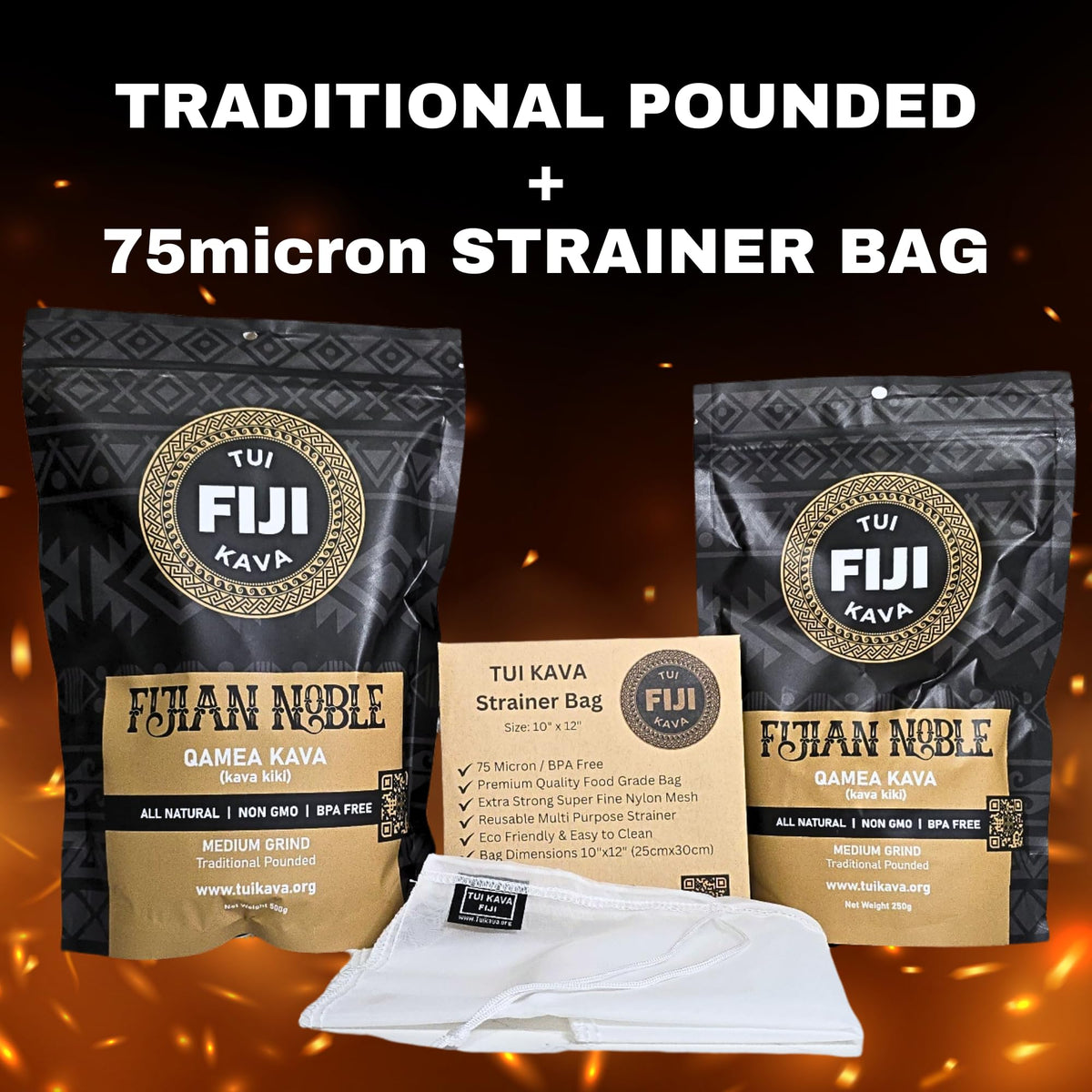 TUI KAVA Kava Kava Premium 500g - gros plan de la poudre