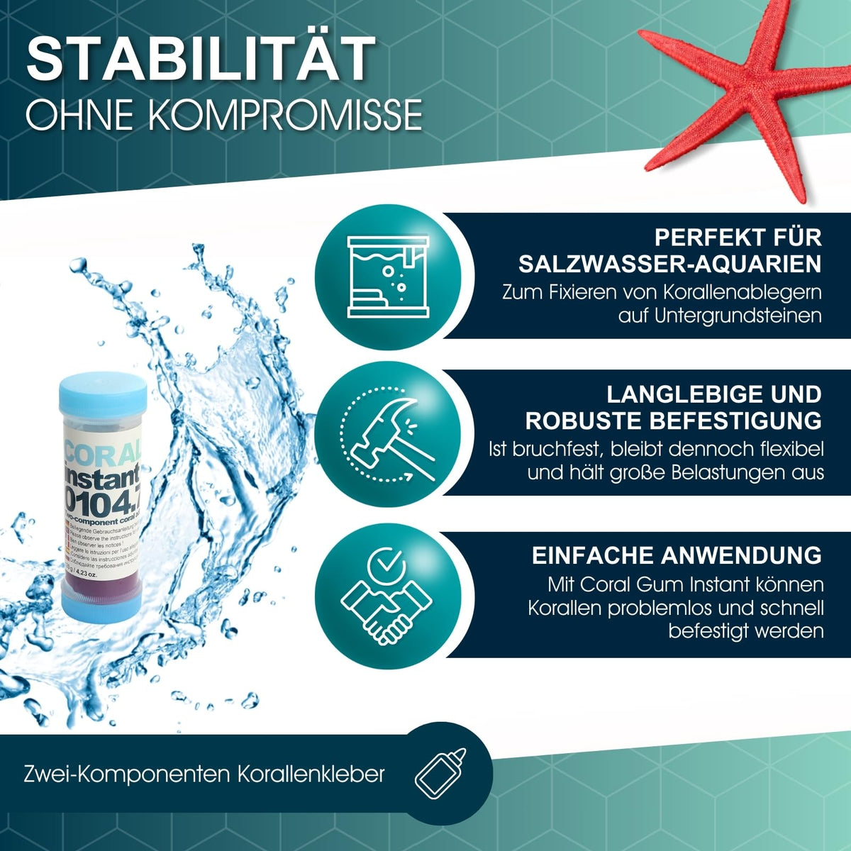 Tunze Coral Gum Instant adhésif 120g application sur corail