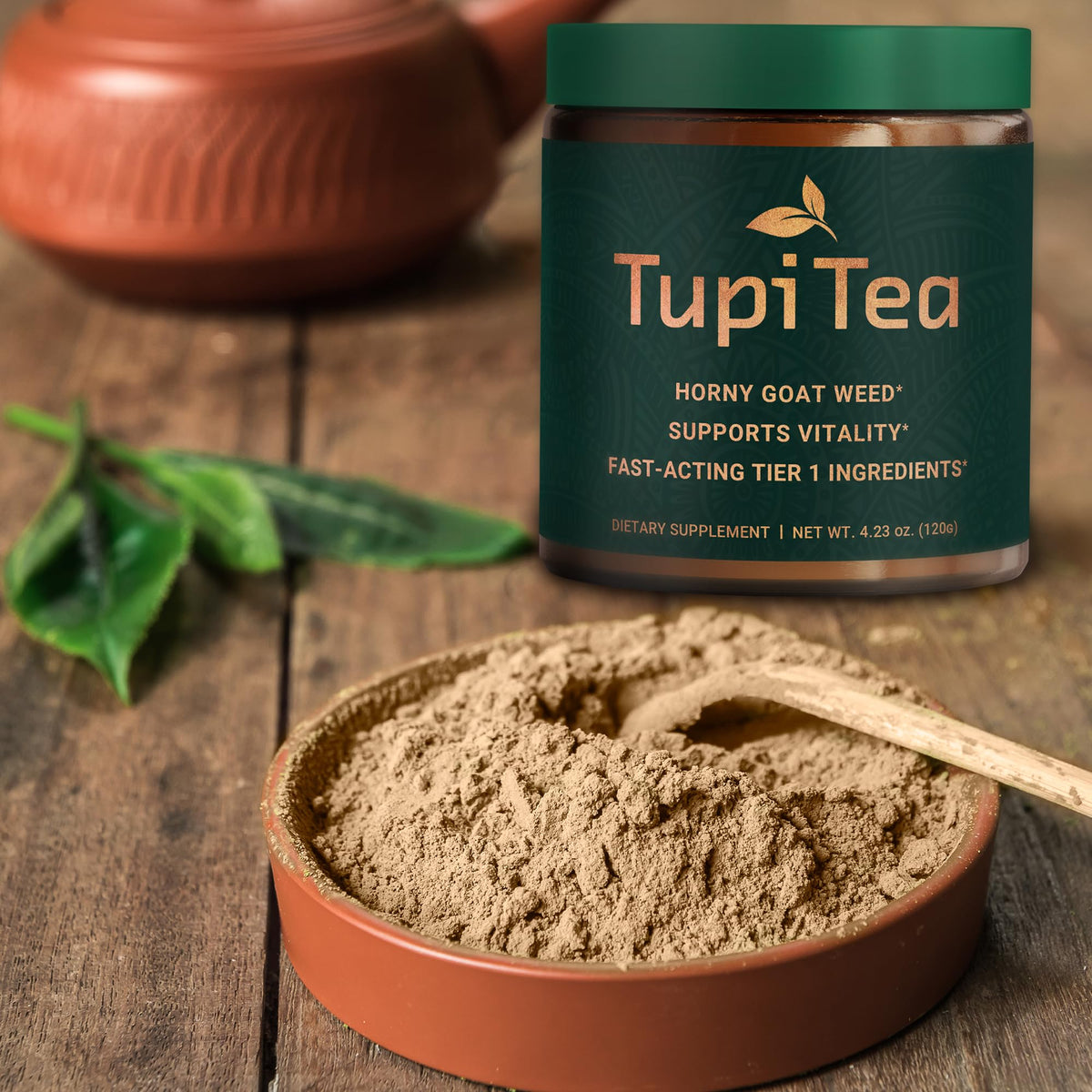 Tupi Tea Poudre de Horny Goat Weed 177g - emballage ouvert