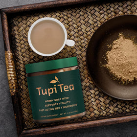 Tupi Tea Poudre de Horny Goat Weed 177g - présentation sur une table
