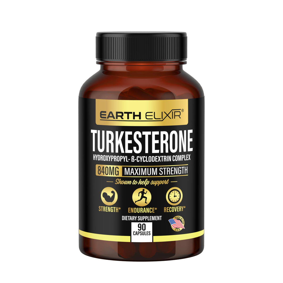 Turkesterone 840 mg Earth Elixir - Composition visible sur l'étiquette