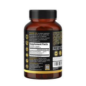 Turkesterone 840 mg Earth Elixir - Flacon ouvert avec capsule à côté