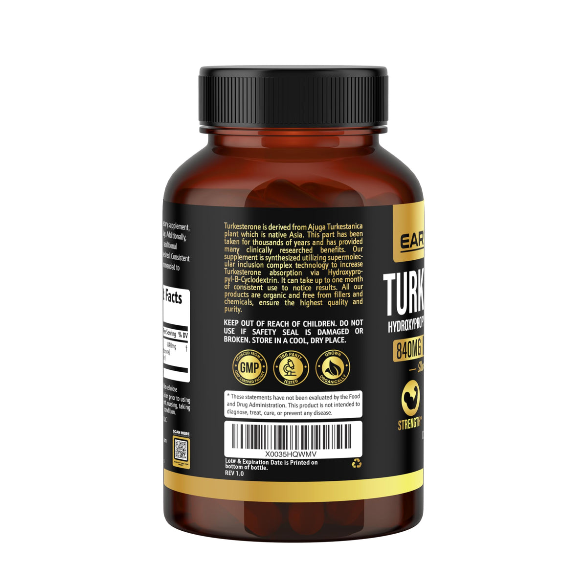 Turkesterone 840 mg Earth Elixir - Prise quotidienne sur table