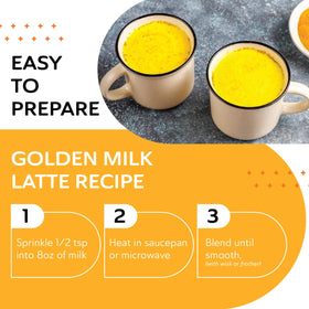 Turmaquik Mélange de Lait Doré Bio paquet arrière avec informations nutritionnelles