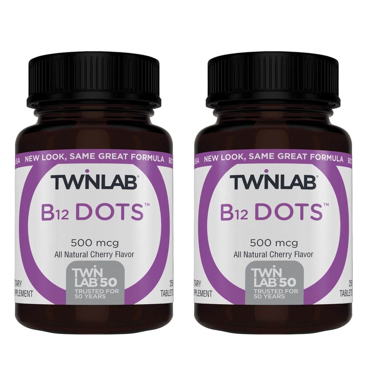 Twinlab B-12 Dots 250 tablettes en emballage