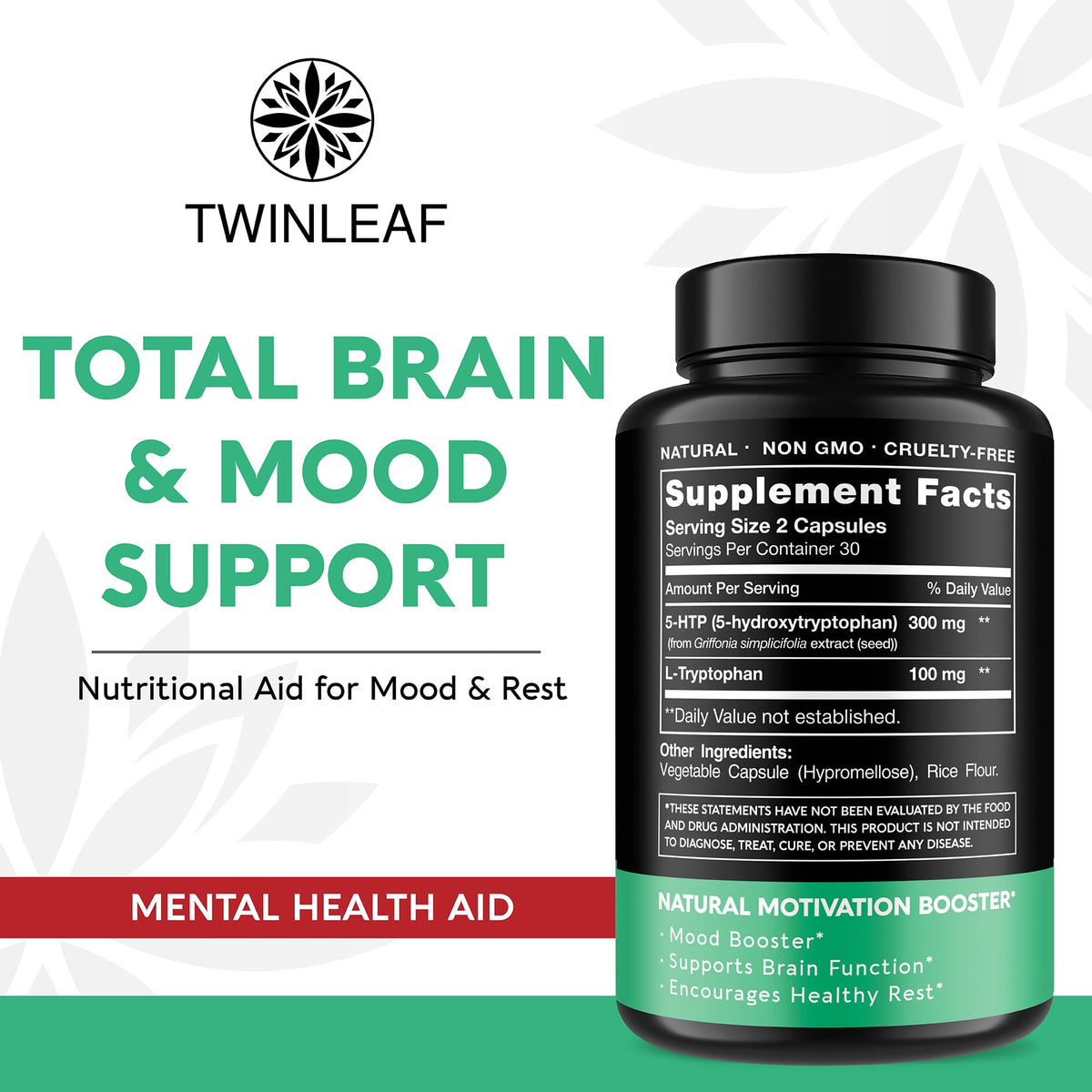 TWINLEAF NUTRITION 5-HTP 400mg dos de l'emballage