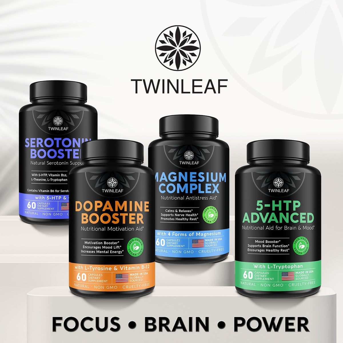 TWINLEAF NUTRITION 5-HTP 400mg gélules dans une main